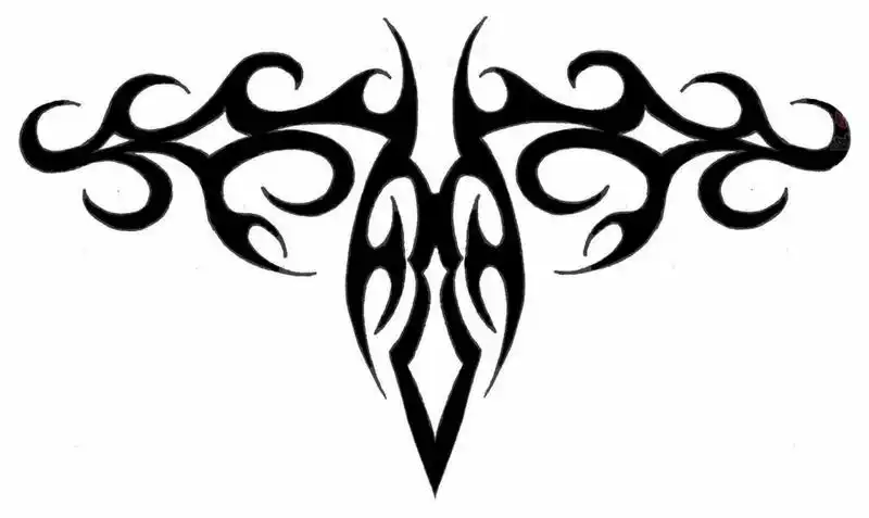 帅气的黑色抽象线条创意精致部落图腾纹身手稿 - 找图案网