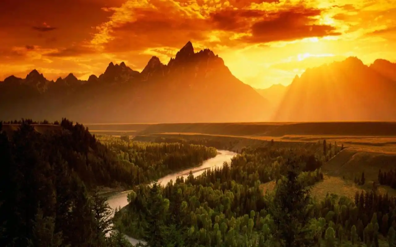 夕阳下的美景,风景-回车桌面