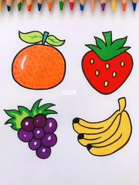 水果大组合简笔画