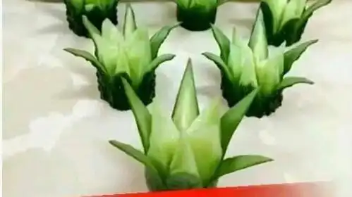 创意拼盘:凉菜大厨教你黄瓜切花教程,很简单