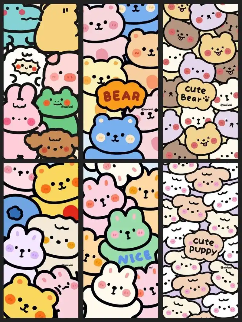 78自用9315取 手机壁纸 可爱壁纸 满屏壁纸 彩色可爱 兔兔 小熊