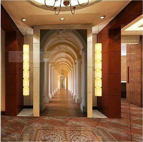 大型3d立体壁画无缝客厅走廊玄关竖版墙纸过道背景壁纸欧式墙衣