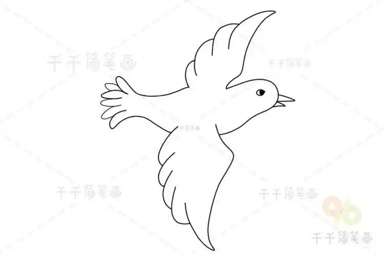 飞翔的小鸟简笔画画法小鸟简笔画