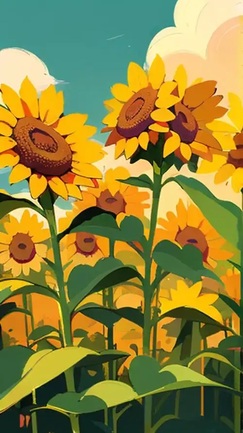 黄色卡通背景🌻太阳花盛开啦!