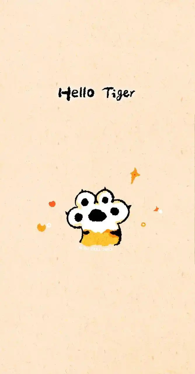 手绘可爱的小老虎手机壁纸