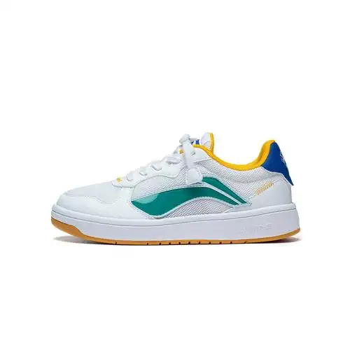 李宁童鞋休闲鞋男女大童减震回弹板鞋青少年透气滑板鞋低帮运动鞋