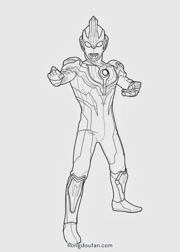 银河奥特曼拿武器的简笔画