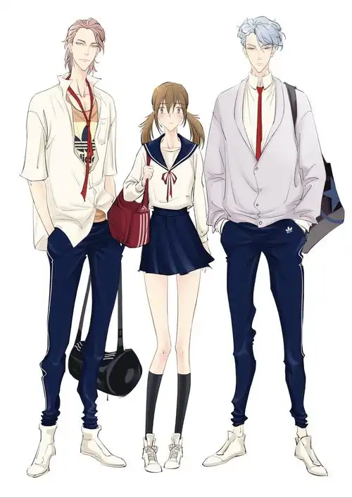 少女漫新项目女1男1男2造型设计a方案