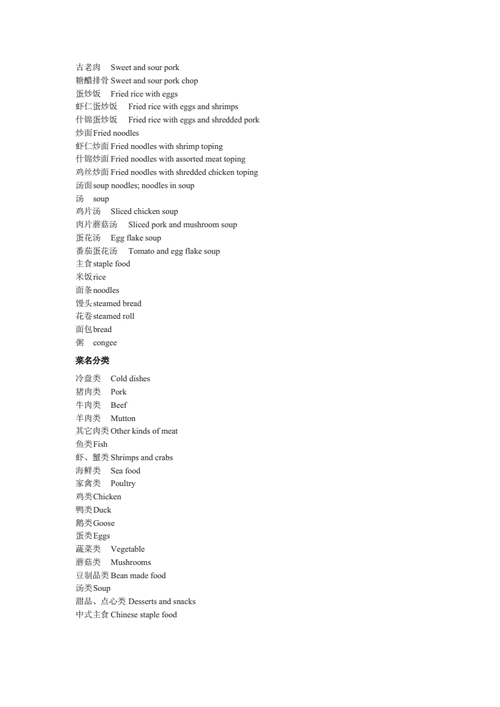 中餐菜单中英文菜单翻译选读.doc
