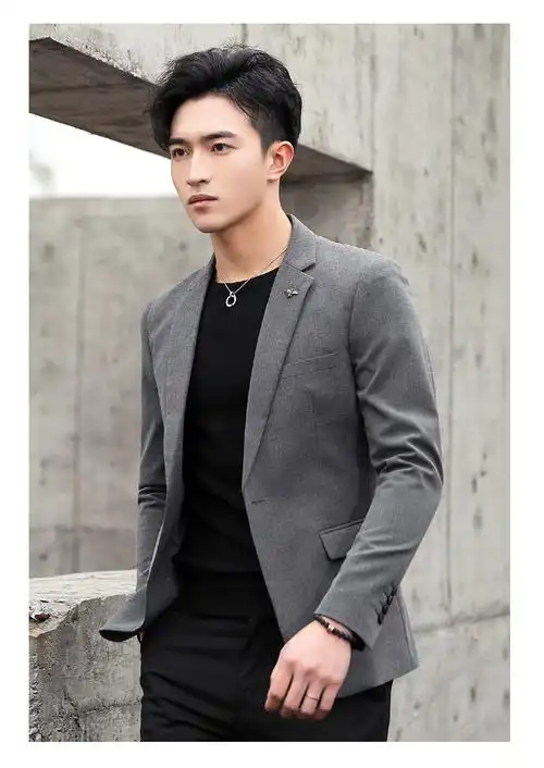 galoja 休闲西装男士外套韩版潮流修身一件小西服上衣套装帅气英伦风