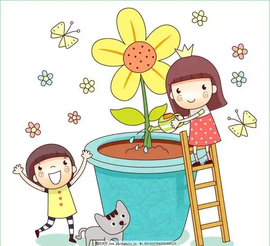 幼儿浇花简笔画