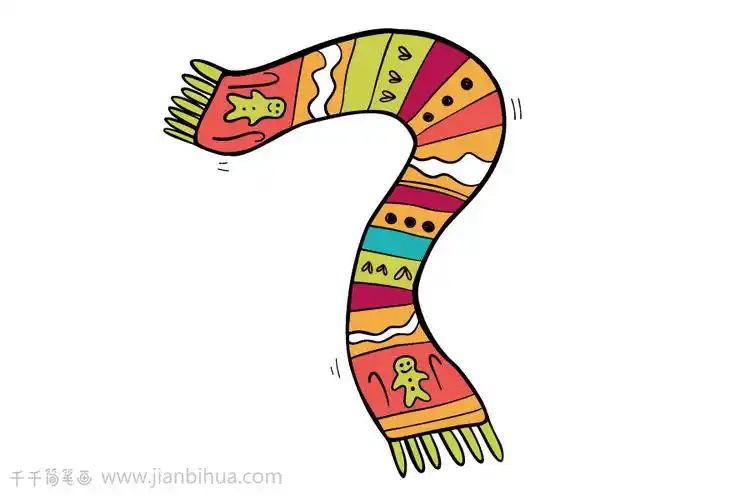 轻松学 围脖简笔画_围巾简笔画