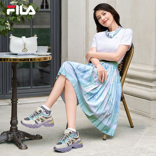 高圆圆同款fila斐乐老爹鞋女鞋2022秋新款时尚厚底休闲鞋欧若拉