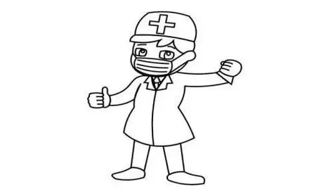 戴口罩的医生简笔画怎么画