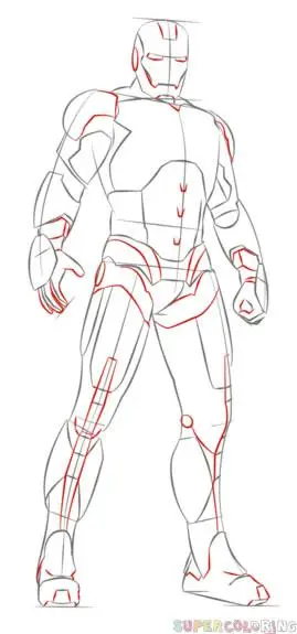 钢铁侠图解教程如何画钢铁侠钢铁侠简笔画怎么画步骤教程