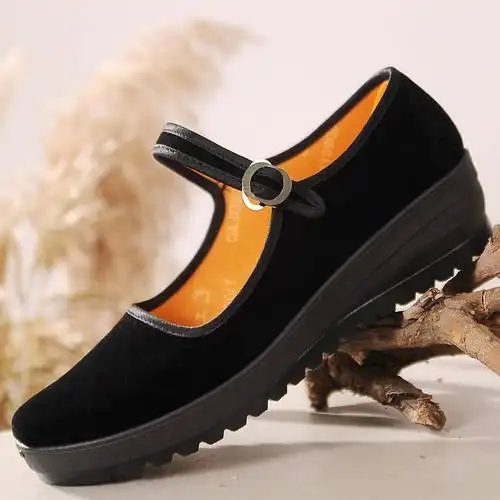 老北京布鞋女款旗舰店官方厨房工作鞋酒店客房服务员保洁女鞋防滑