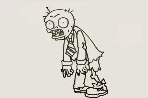 彩色简单僵尸简笔画画法带步骤植物大战僵尸僵尸简笔画图片大全