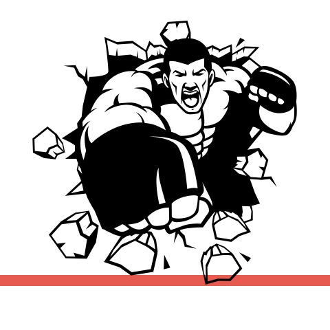 拳击手格斗搏击散打墙贴画锻炼肌肉健身房玻璃镂空装饰背景墙贴纸