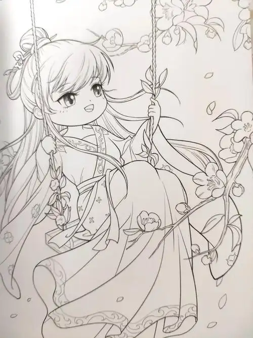 新入的古风水彩教程书和萌系涂色书展示2