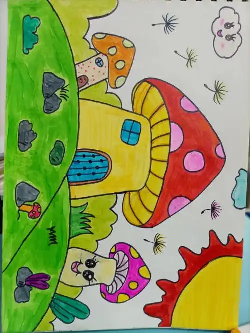 幼儿园简笔画涂色  #幼儿创意美术  #简笔画教程  #幼儿园大班简笔画