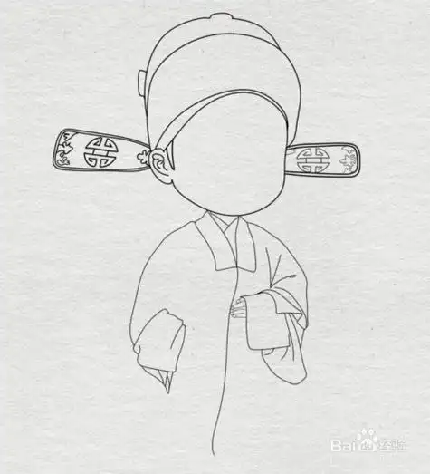 简笔画--如何画学唱戏曲的小男孩的简笔画