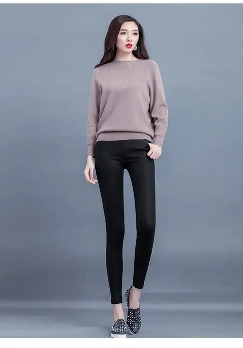 zj 9.25 yuyan 欧美小脚裤紧身休闲女士打底裤铅笔九分裤中腰显瘦2697