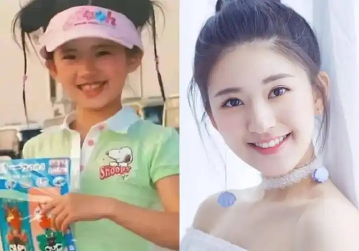 赵露思也属于三岁看老的长相,从小到大就没怎么变过,属于典型萌妹子的