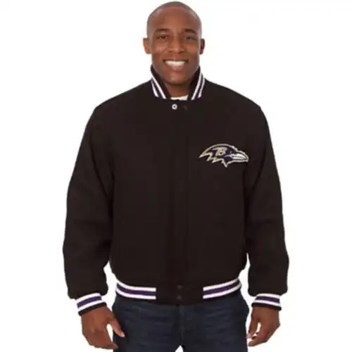 nfl男夹克外套羊毛长袖棒球服色舒适休闲乌鸦美国直邮2255550