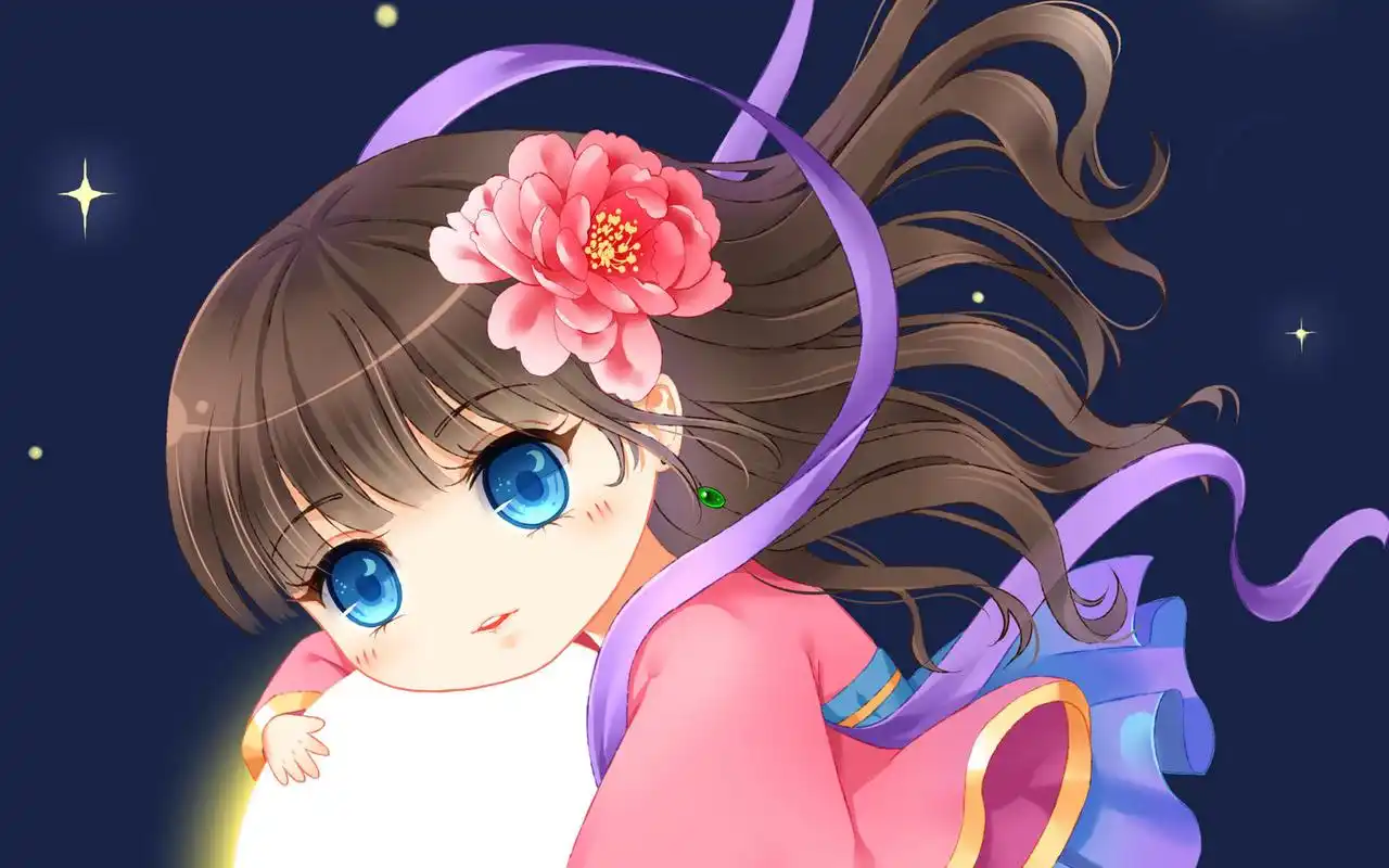 手绘动漫可爱女孩图片桌面壁纸大全下载