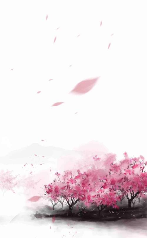 中国古风手绘水墨画海报背景素材