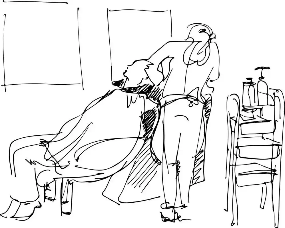 从大师在理发店里的女孩