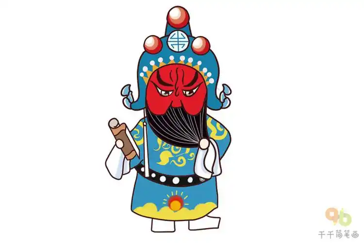 京剧《古城会》 关羽简笔画如何画_戏曲人物大全简笔画