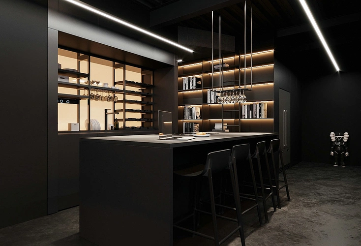 高级黑色系公寓设计既沉稳又大气