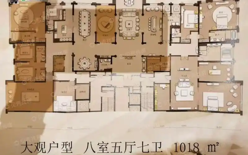 8室5厅7卫 1018米 大平层
