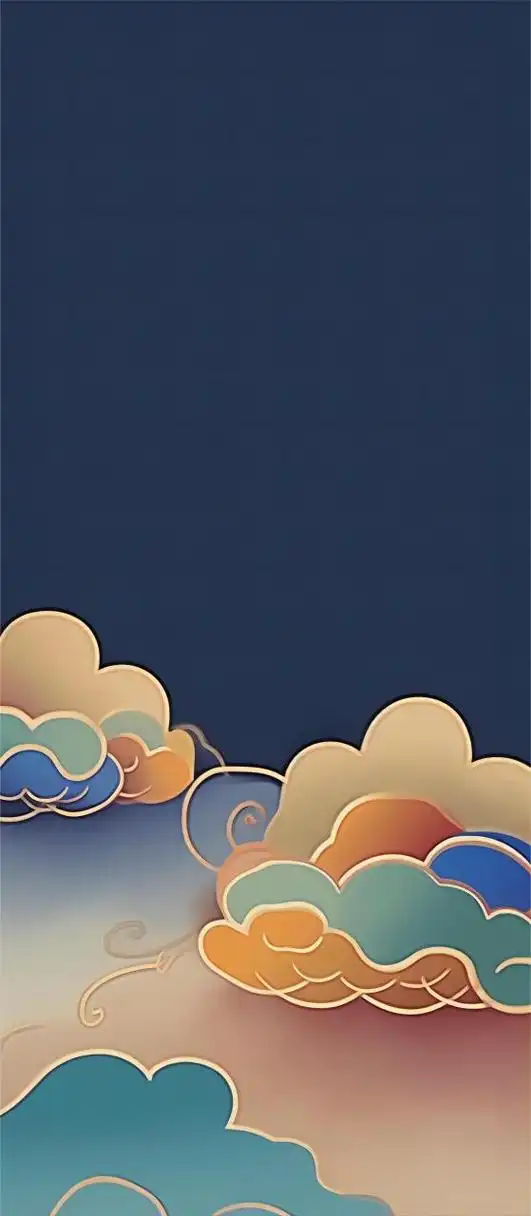 壁纸～七彩祥云 每个女生是不是都一样有一位男神脚踏七彩祥云前来找