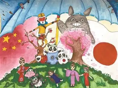 广州时光容器画作画出中日友好和平40年历程