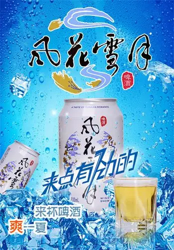 风花雪月啤酒 云南大理啤酒风花雪月啤酒整箱330ml*12听云南特产新