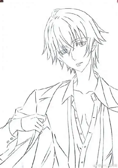 动漫画人物线稿图片 漫画人物手绘线稿素材 适合新手练习 上色[ 图片