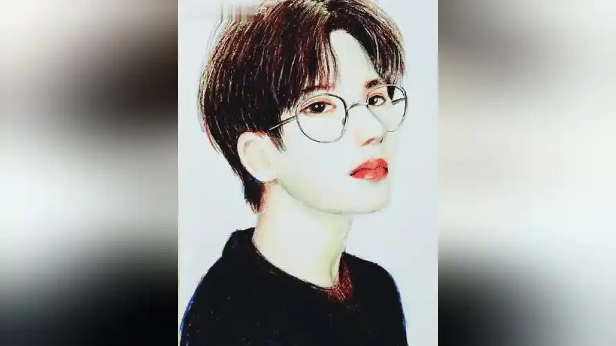 彩铅手绘偶像练习生蔡徐坤