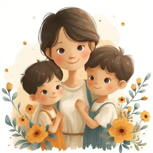 母子头像|妈妈和两个儿子