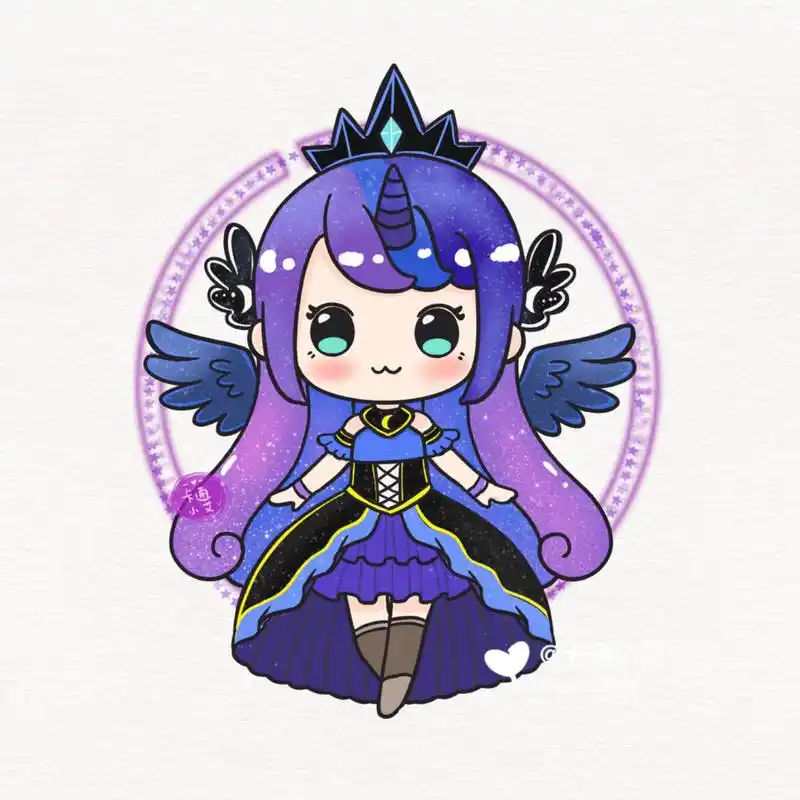 月亮公主 迷你简笔画 线稿图 有几天没发线稿啦  迷你世界月亮公主