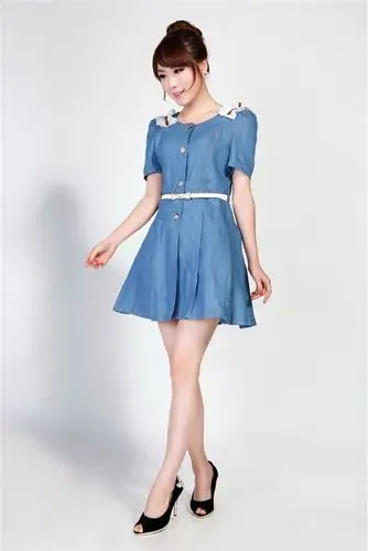 杭派女装 夏装女装 杭州女装 阿依莲格调 牛仔裙 一件代发