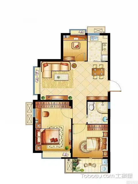 90平米三室一厅户型图三室一厅装修设计要点