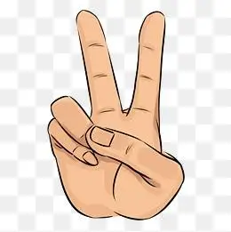 细长手势卡通插画