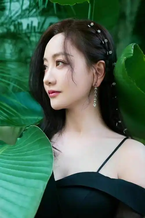 杨蓉搭配黑色连衣裙的时候,为了避免太过沉闷,选择了披肩编发的发型