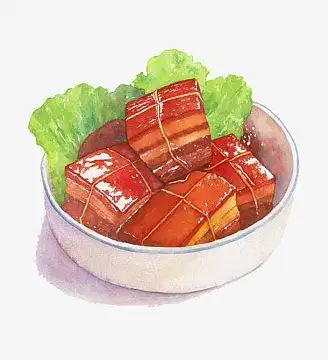 红烧肉(685x622)psdpng春节除夕年夜饭美食东坡肉插画手绘(3000x3000)