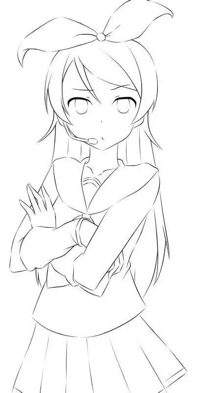 动漫素描简单动漫素描 手绘素描动漫人物 图片