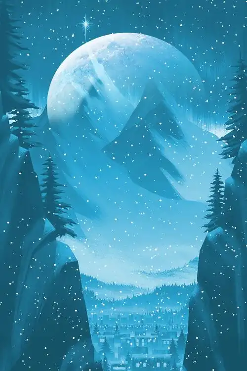 简约创意清新小雪节气宣传海报背景素材