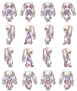 如图所示,是由66rpg纸娃娃系统生成的角色行走图.