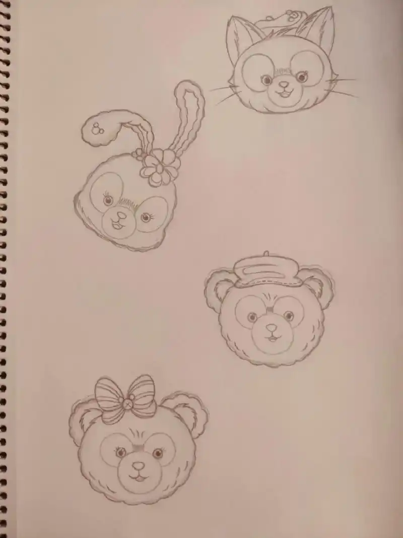 简笔画教程 迪士尼的达菲熊,杰拉多尼,星黛露,雪莉小可爱们 #简笔画